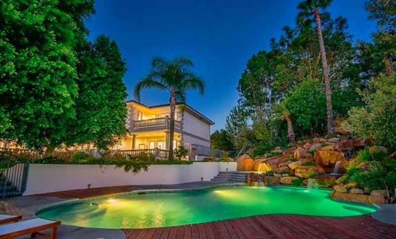 Swimming pool outside Jake Paul's house